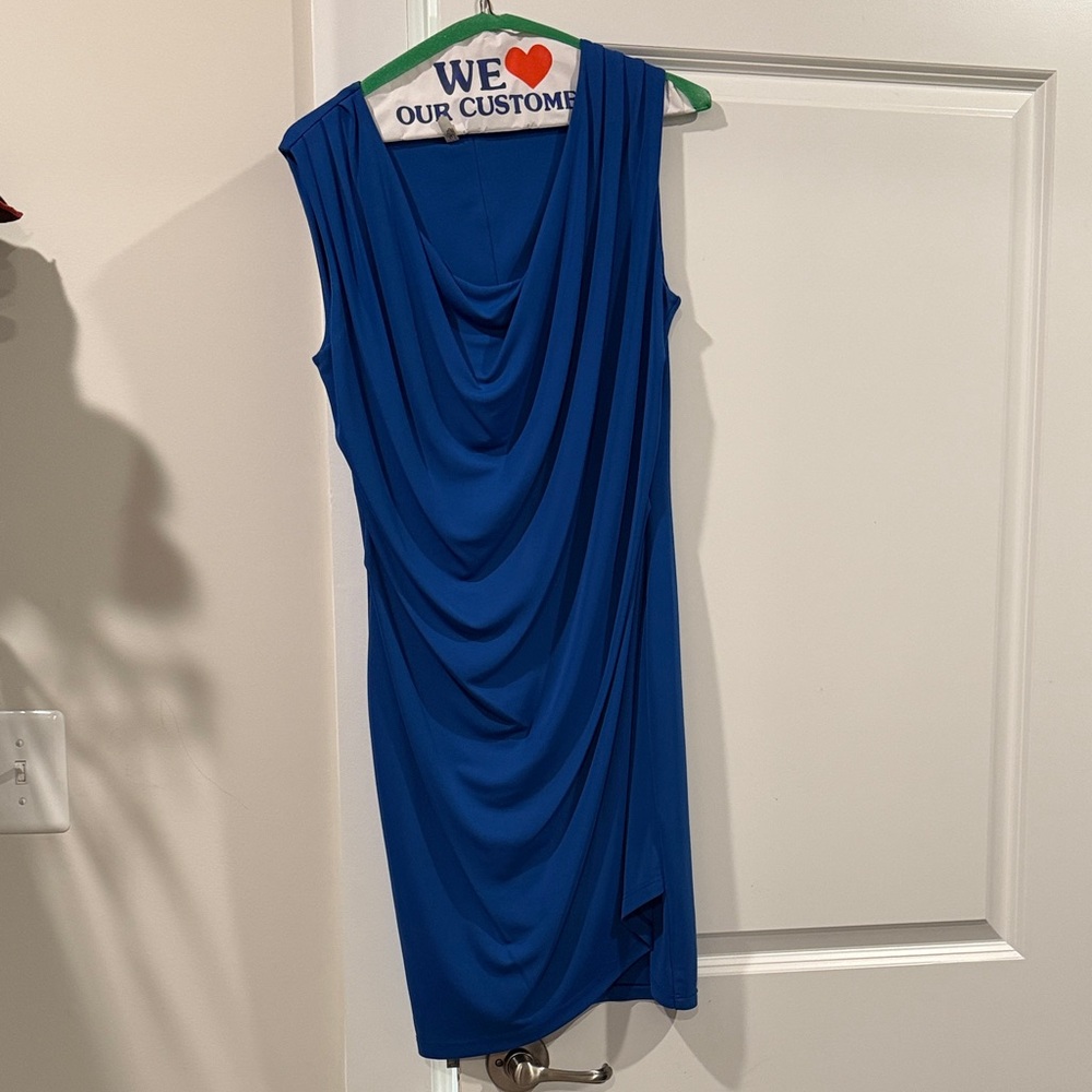 Elegant Asymmetrical Blue Dress